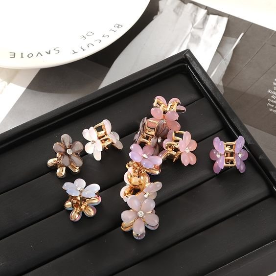 Mini Korean Hair Small Clutcher Pack of 10 Multicolor